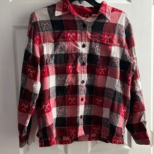 Dress Barn women’s Christmas button down longsleeve shirt